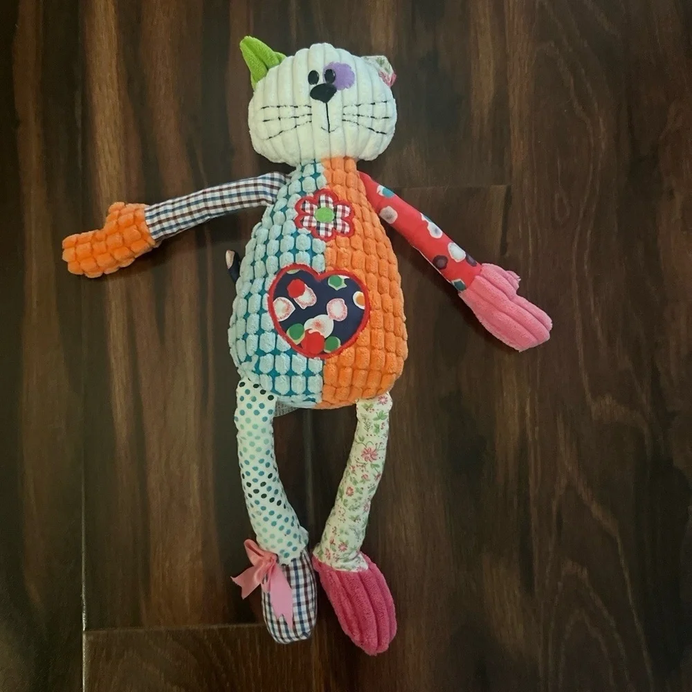 Gund Studio G Patchwork Cat 8 Plush Toy Multi-Color Bohemian Stuffed Animal 18” - Picture 2 of 8